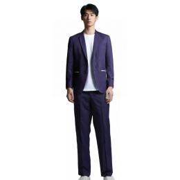 【Custom Deep Purple Double-Breasted Suit Set】|Park Yoho Club|PCorporate Management Industry|Double-breasted front|65%polyester 35%rayon|White contrast pocket edges|Suit + Trousers + Shirt|Suit Set Specialty Store BS701 【Custom Deep Purple Double-Breasted Suit Set】|Park Yoho Club|PCorporate Management Industry|Double-breasted front|65%polyester 35%rayon|White contrast pocket edges|Suit + Trousers + Shirt|Suit Set Specialty Store BS701
